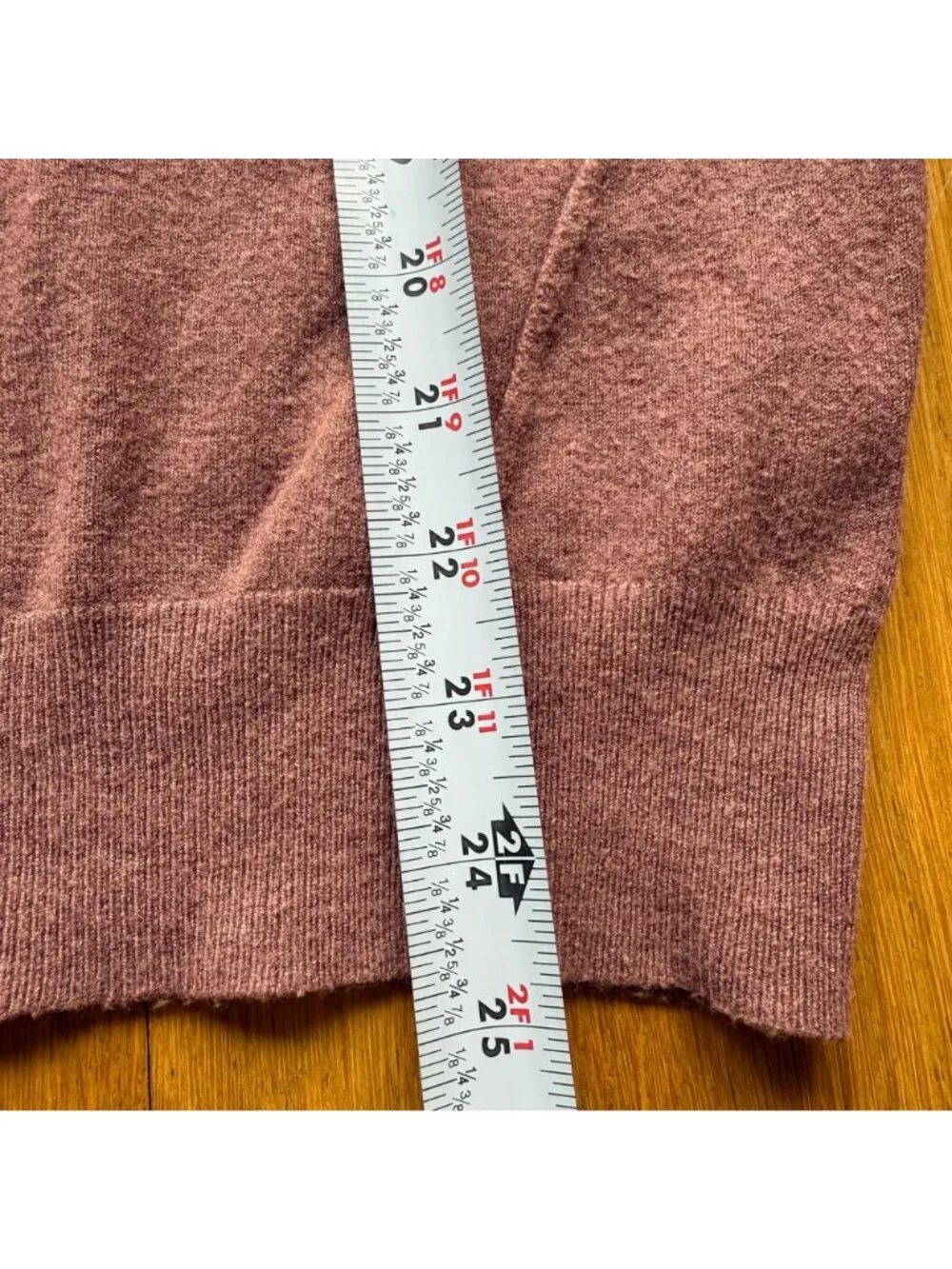 Dreamers Size S Mauve Cotton Rayon Blend Lightweight Long Sleeve V-Neck Sweater